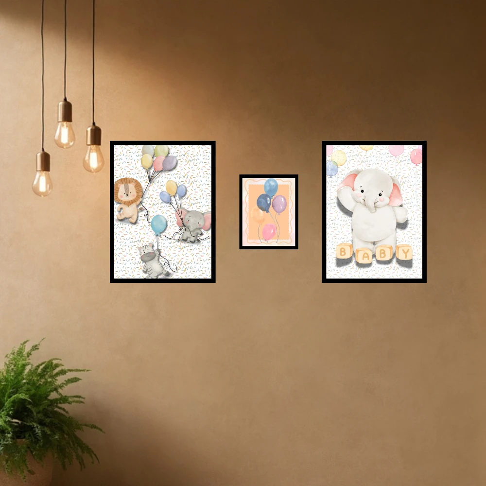 Çocuk Odası - Balonlu Poster Seti 3'lü - Görsel 2